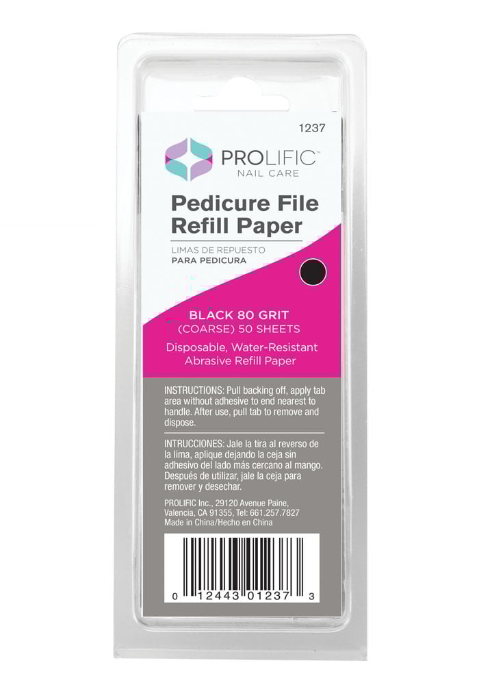 Pro Black Pedicure File Refill Papers 50 ct. - 80 grit
