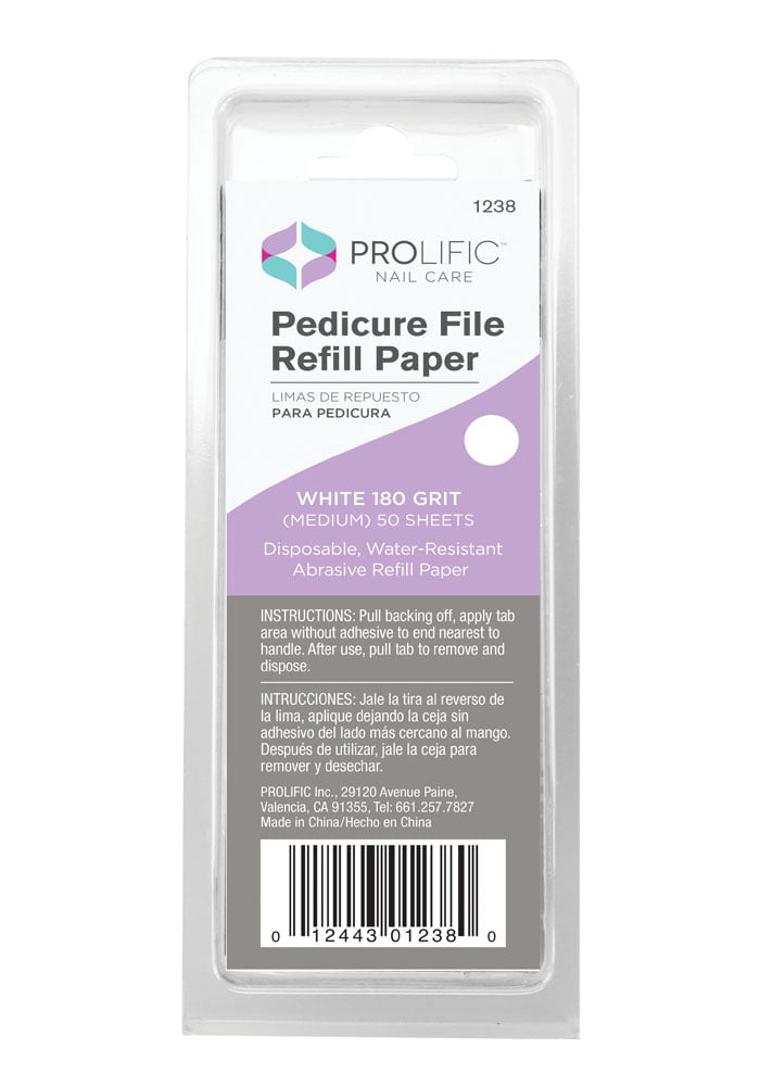 Pro White Pedicure File Refill Papers 50 ct. - 180 grit