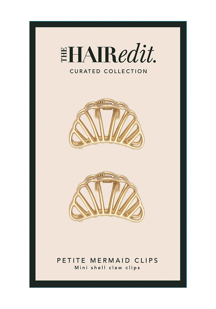 Gold Petite Mermaid Shell Claw Clipset