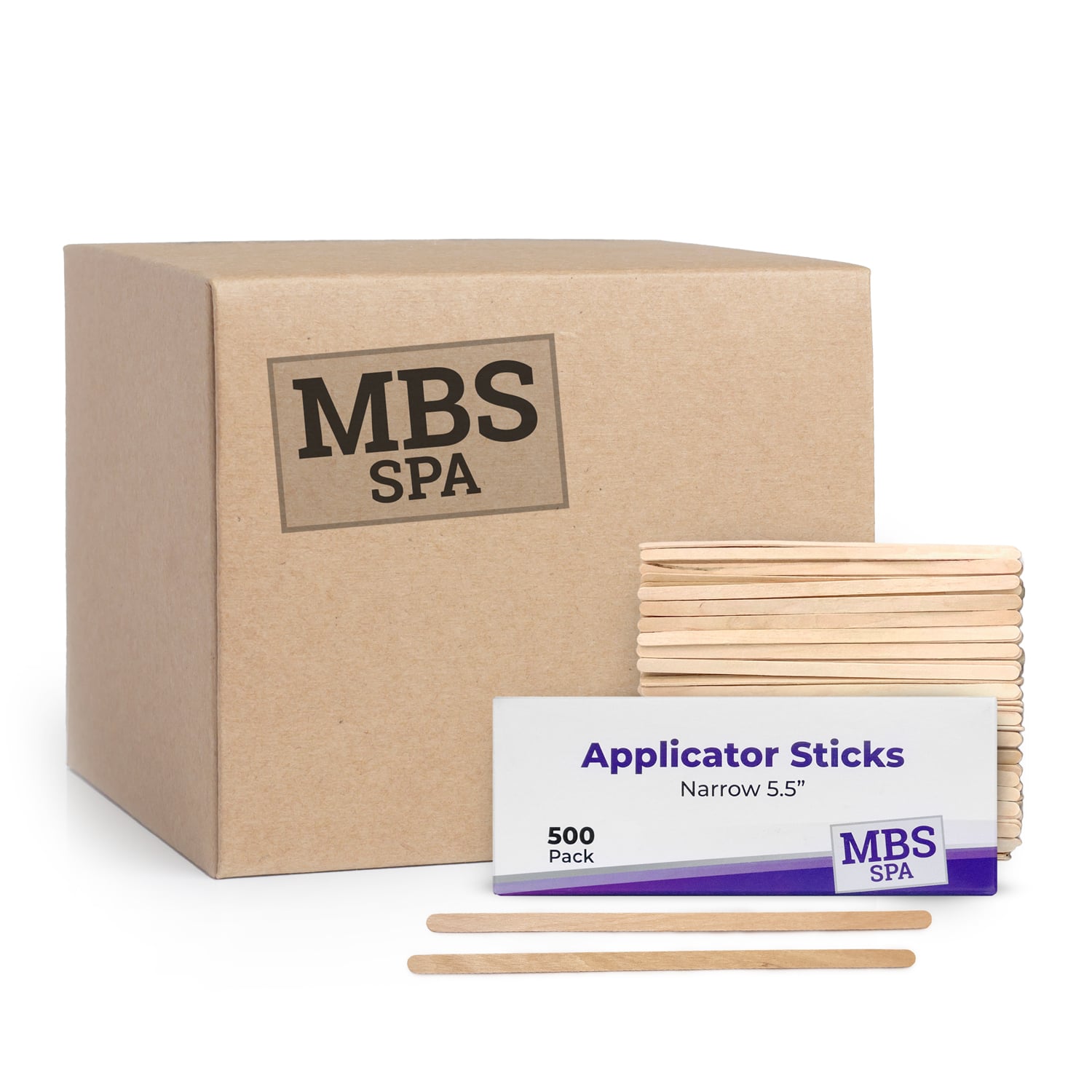 MBS Spa Applicator Sticks Narrow 5.5", Case of 5,000