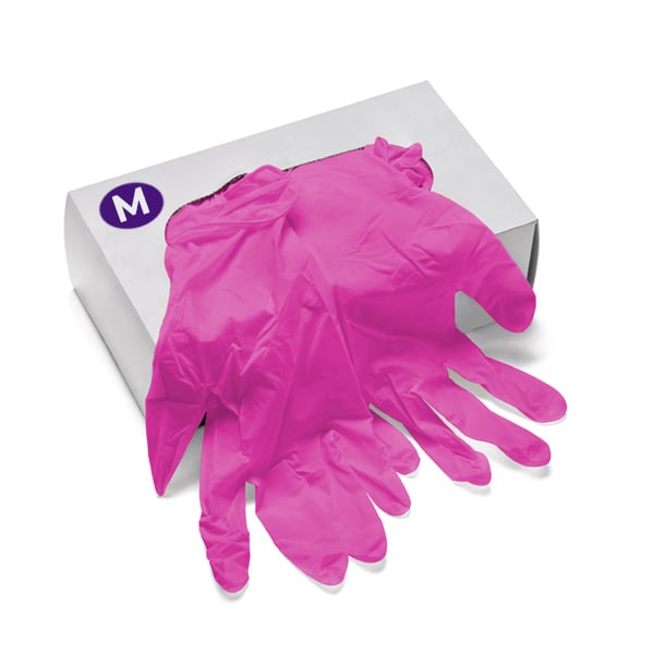 Powder Free Pink Vinyl Gloves, 100 Pack