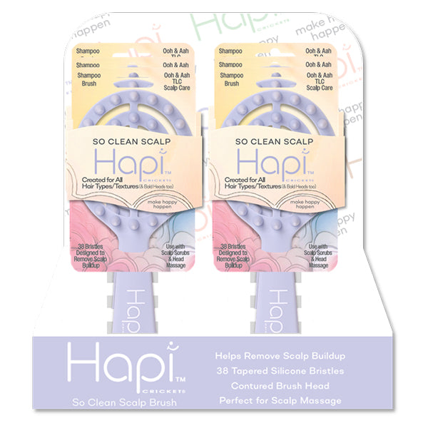 Cricket Hapi So Clean Scalp Shampoo Brush, 6 Piece Display