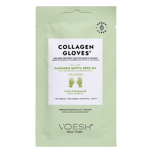 Voesh Cannabis Sativa Seed Oil Collagen Gloves, 1 Pair