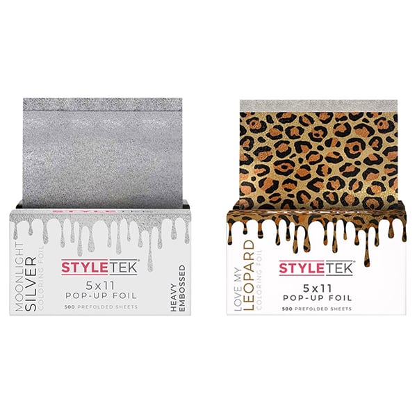 StyleTek Leopard/Silver Pop-Up Foil 5" x 11", 900 Sheets (Heavy Embossed) 2 Pack