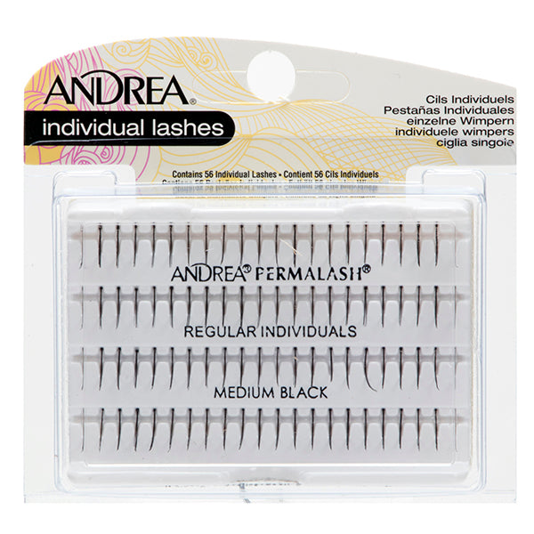 Andrea Permalash Individual Medium Black Single Lashes  (Knotted)