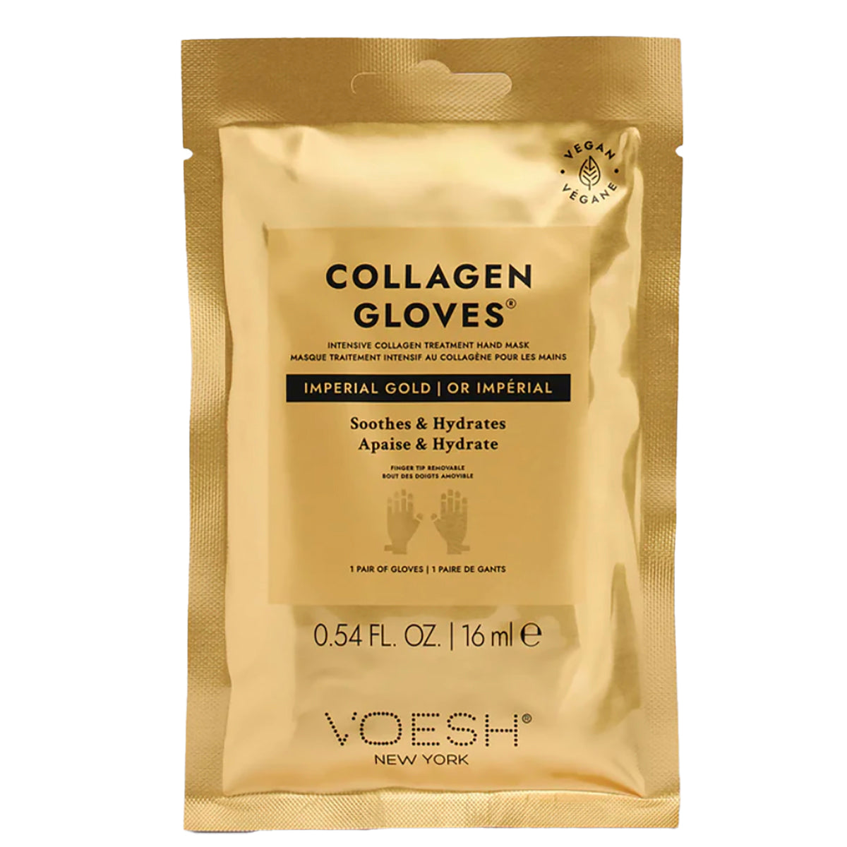 Voesh  Imperial Gold Collagen Gloves, 1 Pair