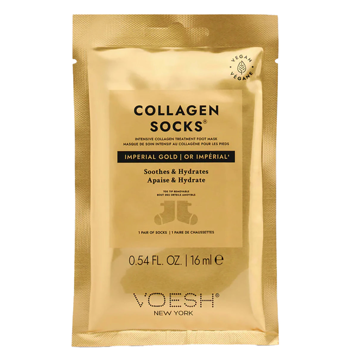Voesh Imperial Gold Collagen Socks, 1 Pair