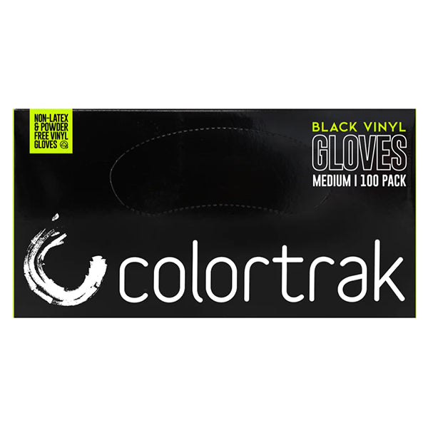 Colortrak Black Vinyl Gloves, 100 Pack