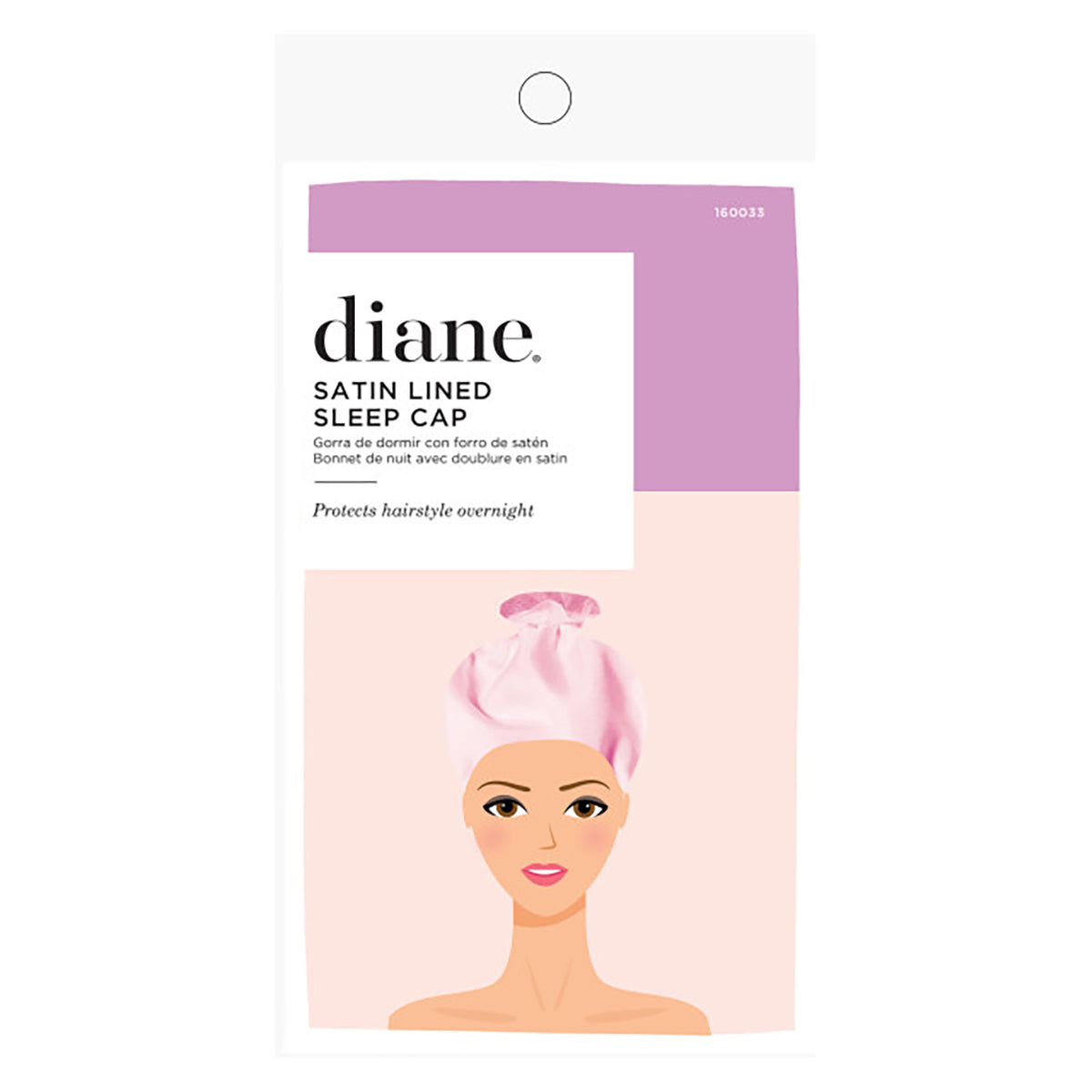 Diane Satin Lined Pink Sleep Cap