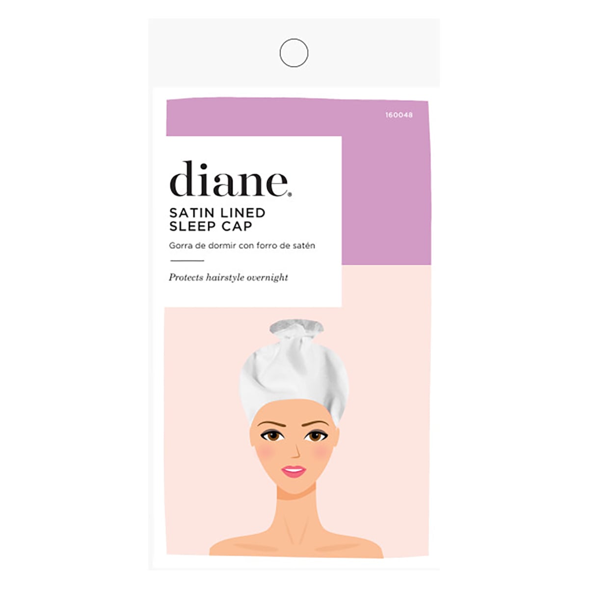 Diane Satin Lined White Sleep Cap
