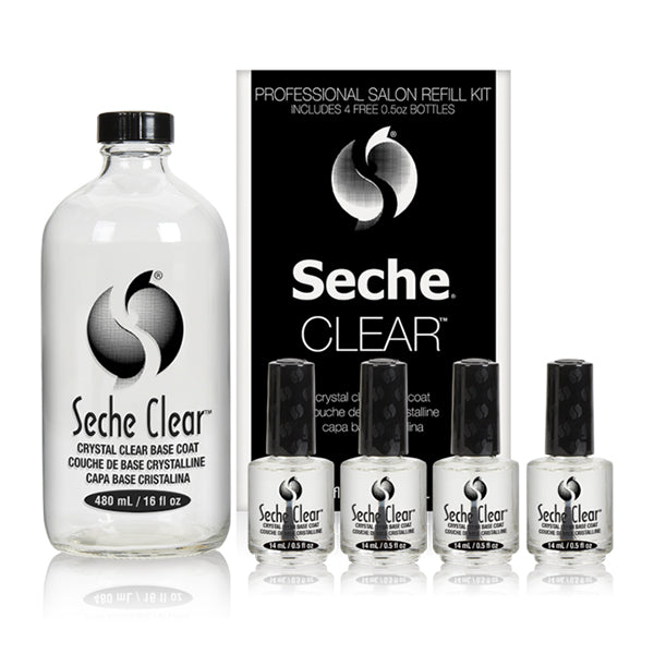 Seche Clear Base Coat Professional, 16 oz Refill (Bonus Buy Kit)