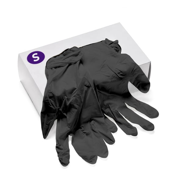 Powder Free Black Vinyl Gloves, 100 Pack