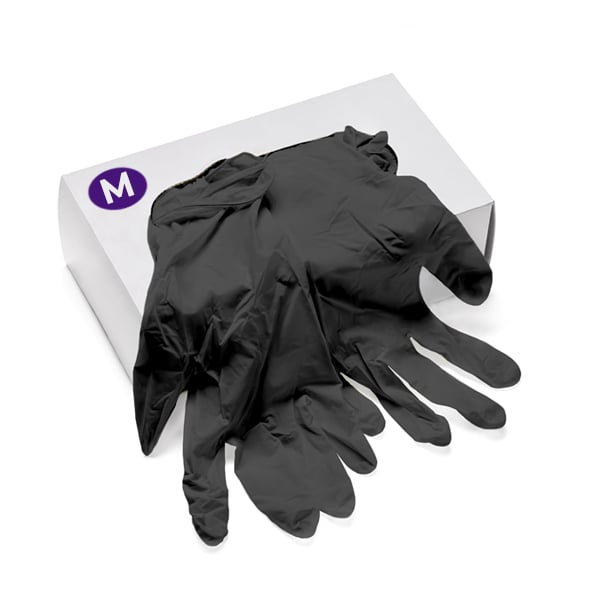 Powder Free Black Vinyl Gloves, 100 Pack