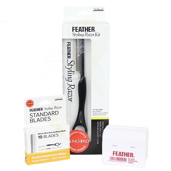 Jatai 7.25” Black Standard Feather Styling Razor Kit