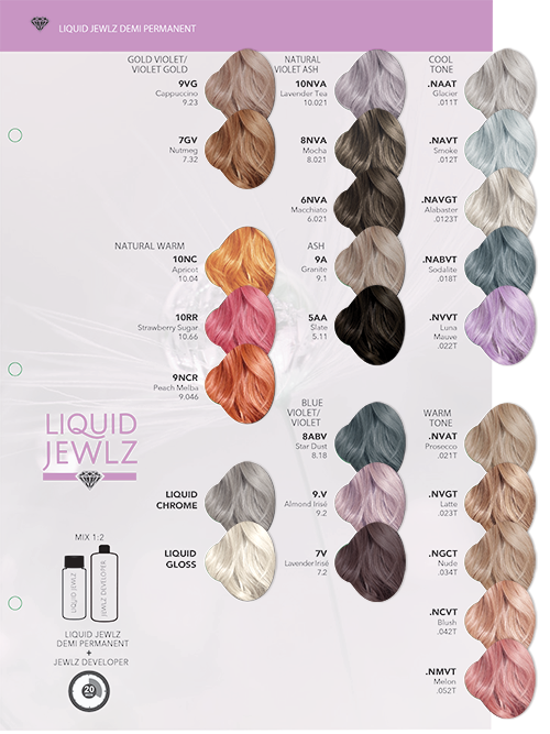 Liquid Jewlz Shade Chart Insert