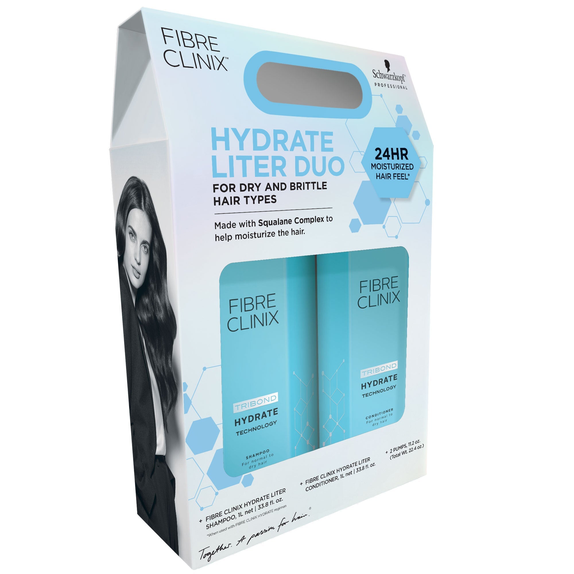 FIBRE CLINIX Hydrate Shampoo and Conditioner Liter Duo