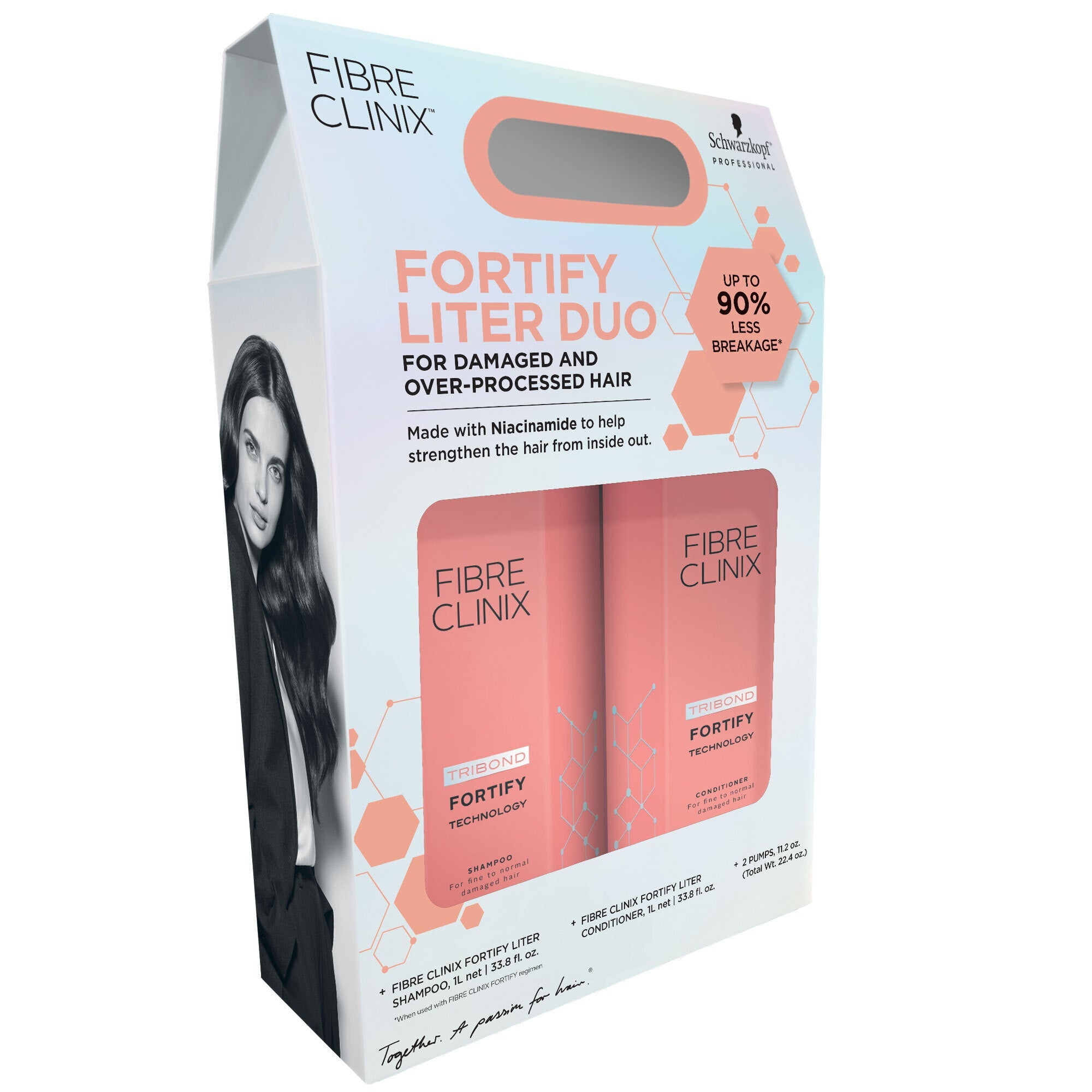 FIBRE CLINIX Fortify Shampoo and Conditioner Liter Duo
