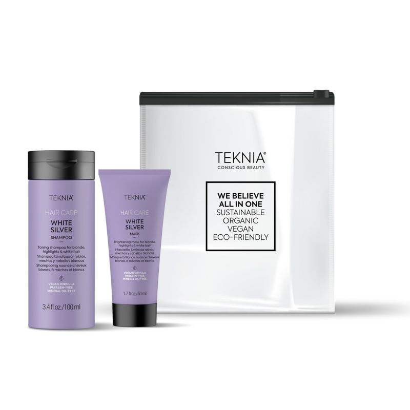 Teknia White Silver Travel Bag