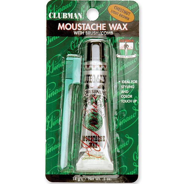 Clubman Pinaud Moustache Wax with Brush/Comb, .5 oz