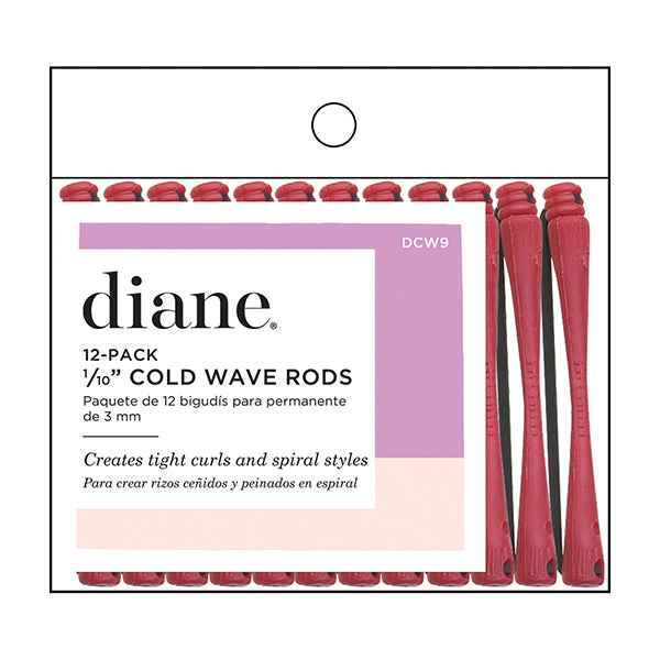 Diane Cold Wave Perm Rods, 12 Pack