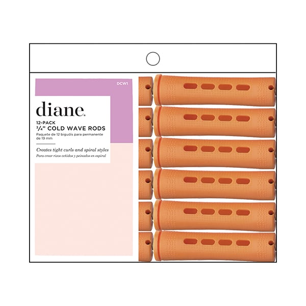 Diane Long Cold Wave Perm Rods, 12 Pack