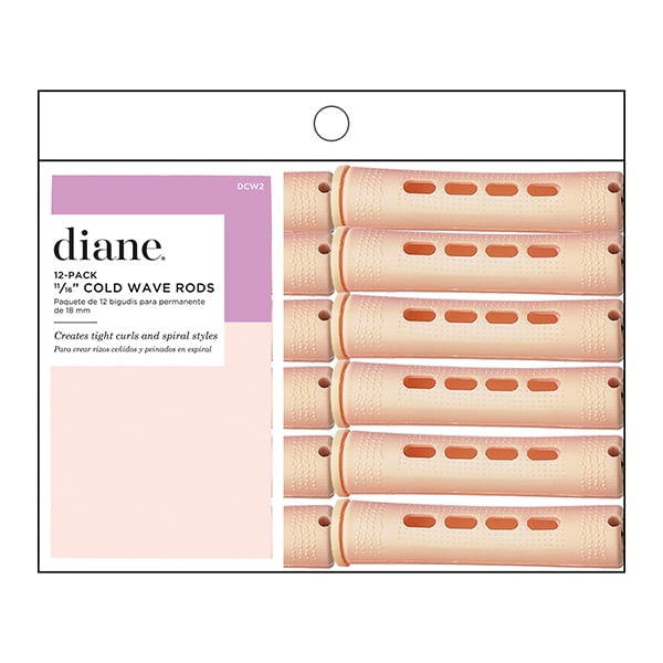 Diane Long Cold Wave Perm Rods, 12 Pack