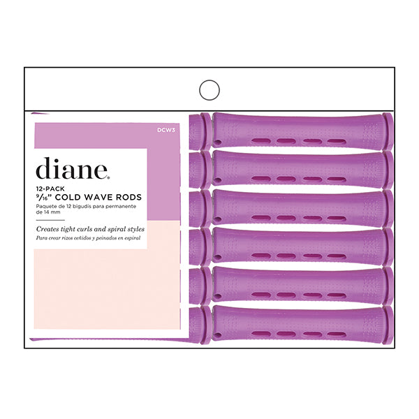 Diane Long Cold Wave Perm Rods, 12 Pack