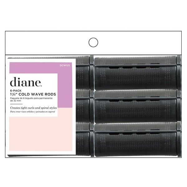 Diane Jumbo Cold Wave Perm Rods - Black 1 1/4"