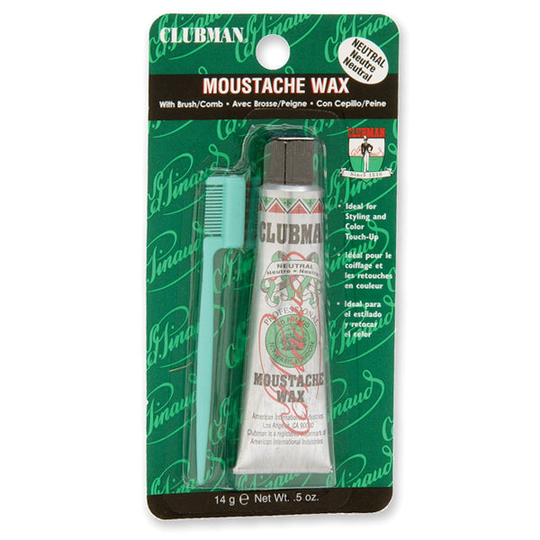Clubman Pinaud Moustache Wax with Brush/Comb, .5 oz