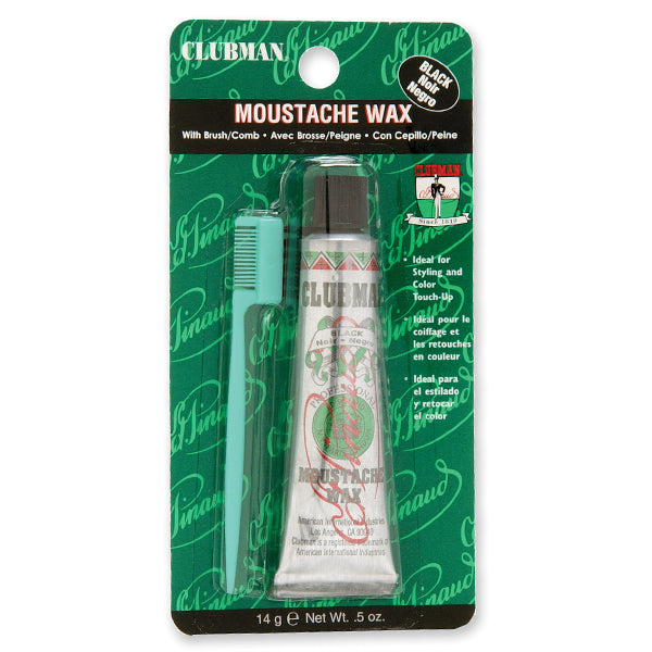 Clubman Pinaud Moustache Wax with Brush/Comb, .5 oz