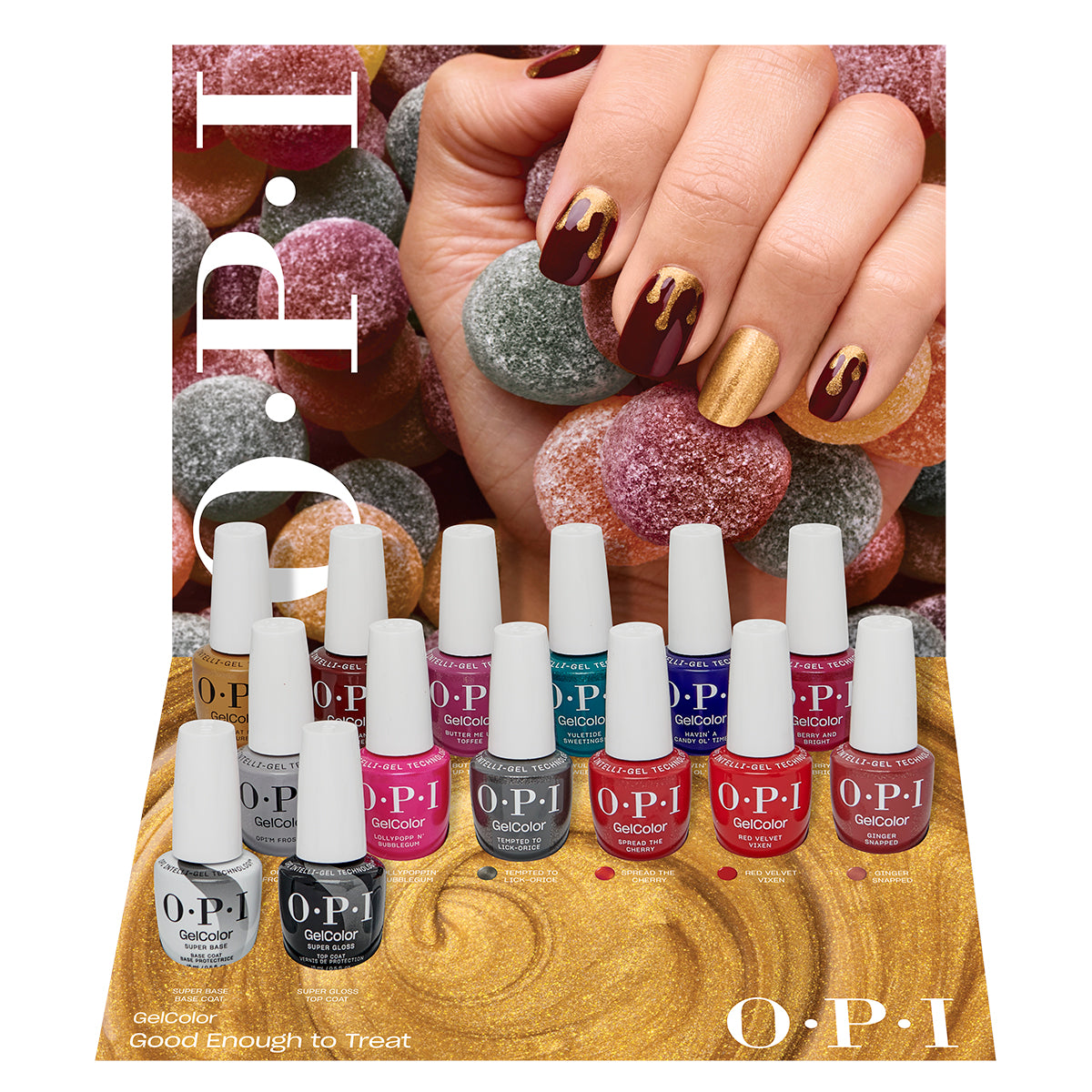 OPI GelColor, 14 Piece Chipboard Display (OPI Good Enough to Treat Collection)