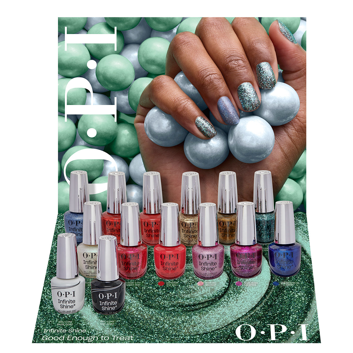 OPI Infinite Shine, 14 Piece Chipboard Display (OPI Good Enough to Treat Collection)