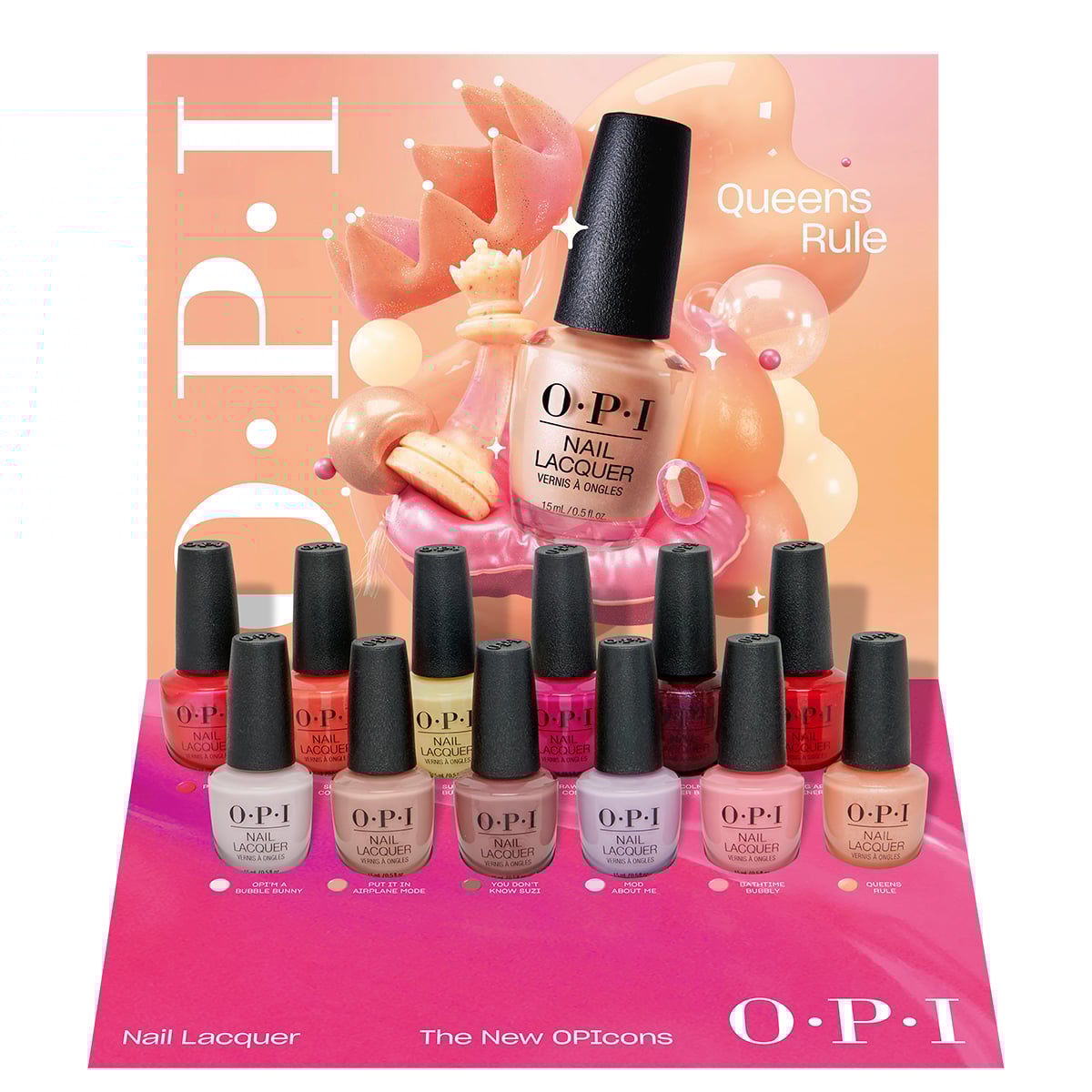OPI Nail Lacquer, 12 Piece Chipboard Display (The New OPIcons Collection)