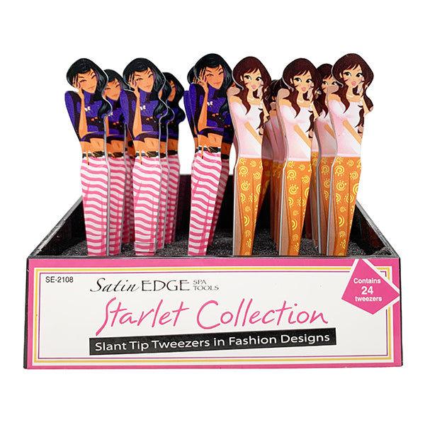Satin Edge Starlet Collection Tweezer, 24 Piece Display