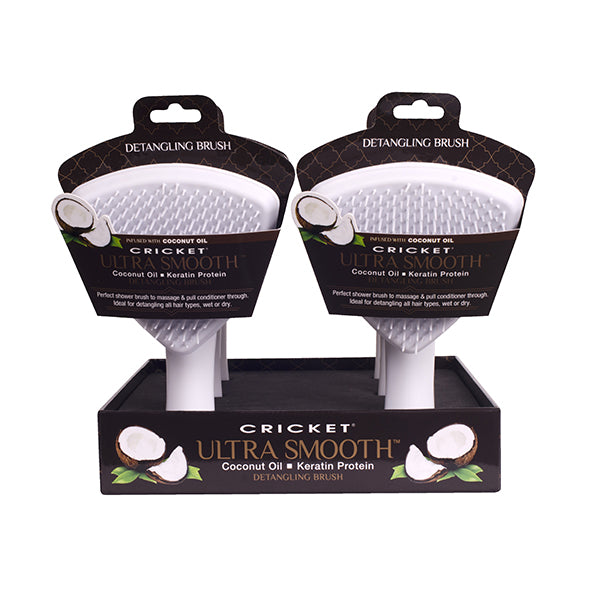 Cricket Ultra Smooth Coconut Detangling Brush, 6 Piece Display
