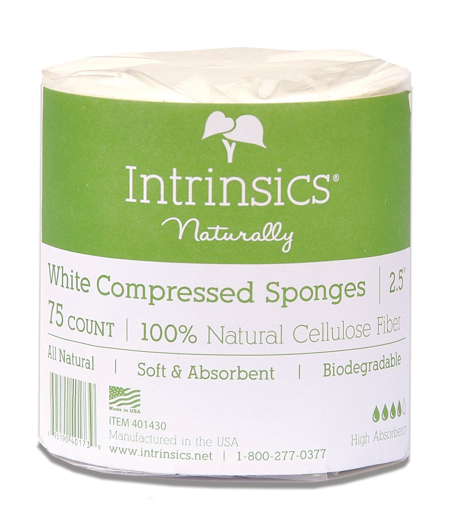 Cellulose Compressed Sponges 2 1/2 Inch White 75/Pack
