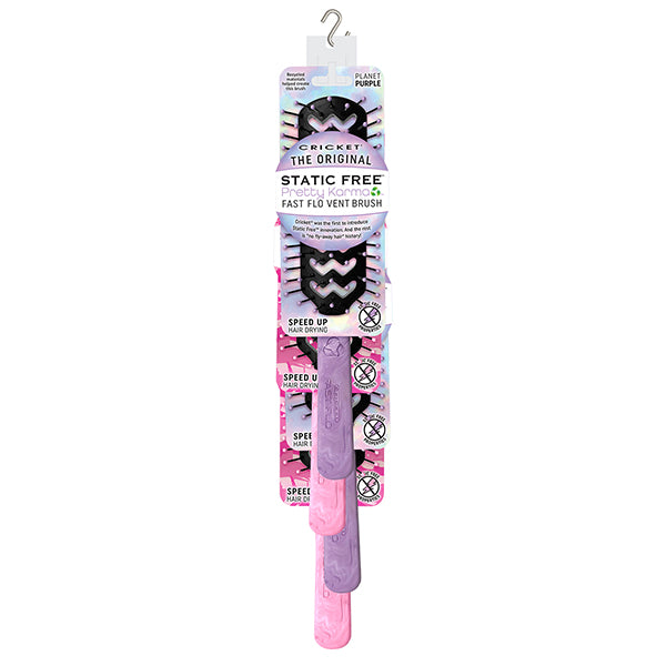 Cricket Static Free Fast Flo Vent Brush 4 Piece Clip-Strip (Pretty Karma Collection)