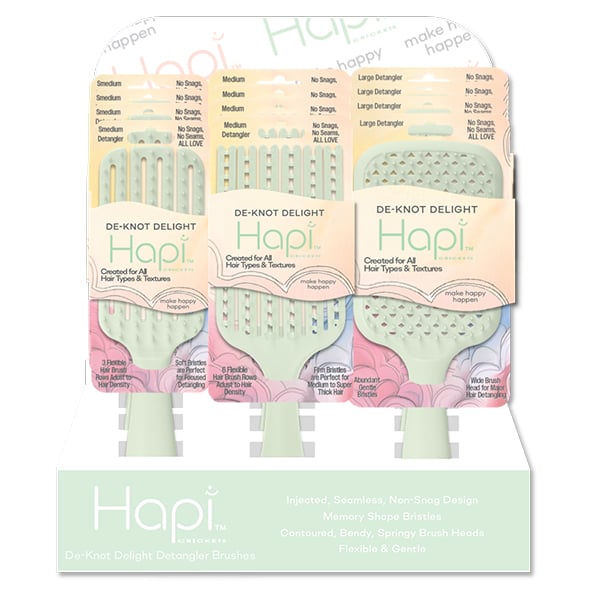 Cricket Hapi De-Knot Delight Detangler, 12 Piece Display