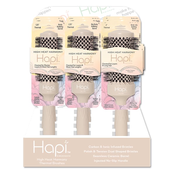 Cricket Hapi High Heat Harmony Thermal Brush, 12 Piece Display