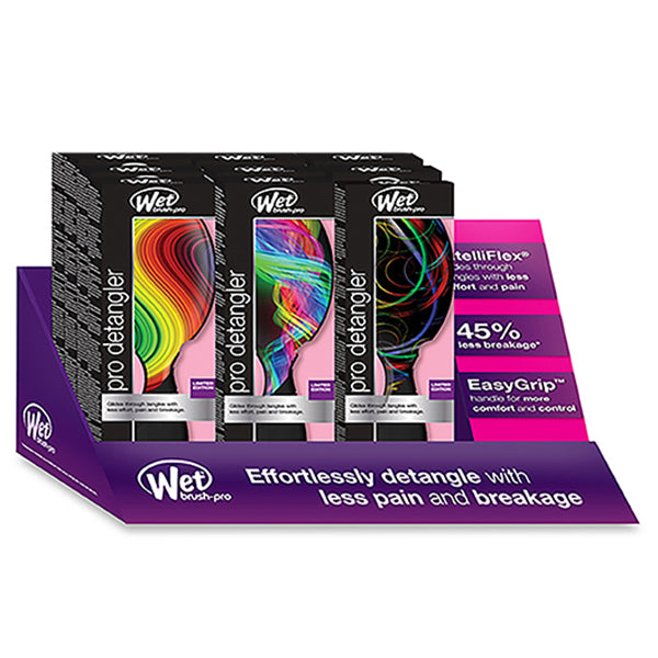 Wet Brush Pro For All Hair Kind Detangler, 9 Piece Display
