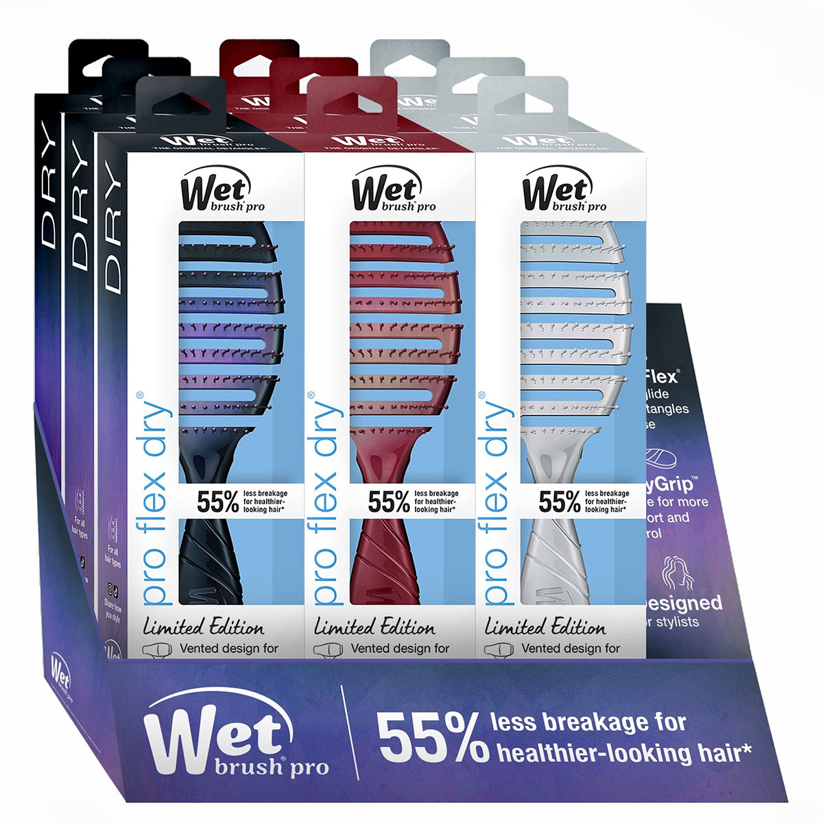Wet Brush Pro Iridescence Icon Flex Dry, 9 Piece Display