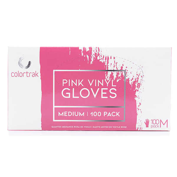 Colortrak Pink Vinyl Gloves