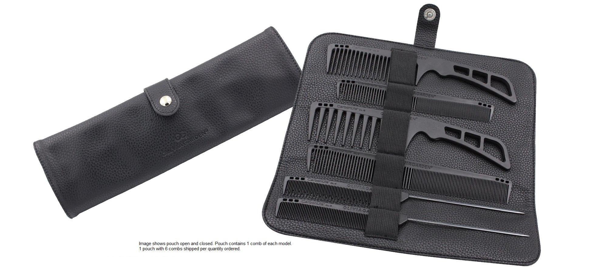 730-Clp1 Carbonlite Deluxe Pouch With Comb 6Pc