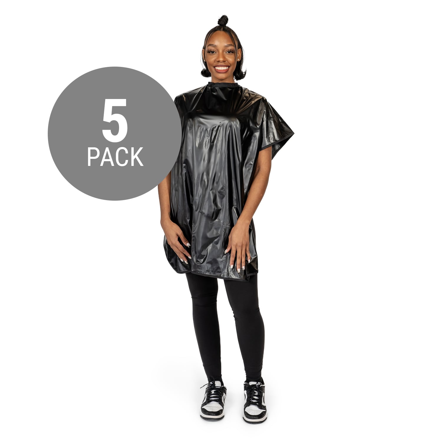 MBS Apparel Vinyl Black Salon Cape