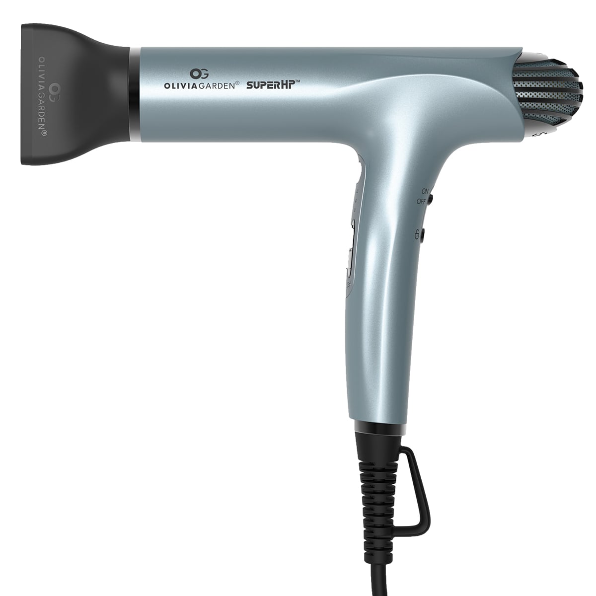 Olivia Garden SuperHP High Performance Professional Silver Blue Hair Dryer