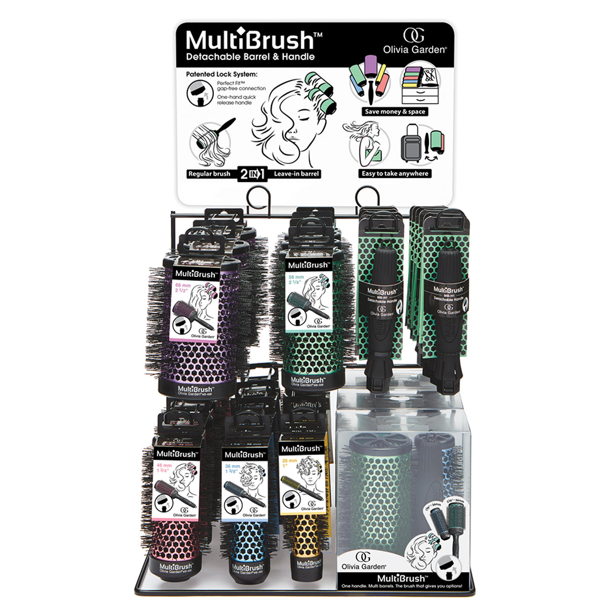 Olivia Garden MultiBrush Display, 34 Piece