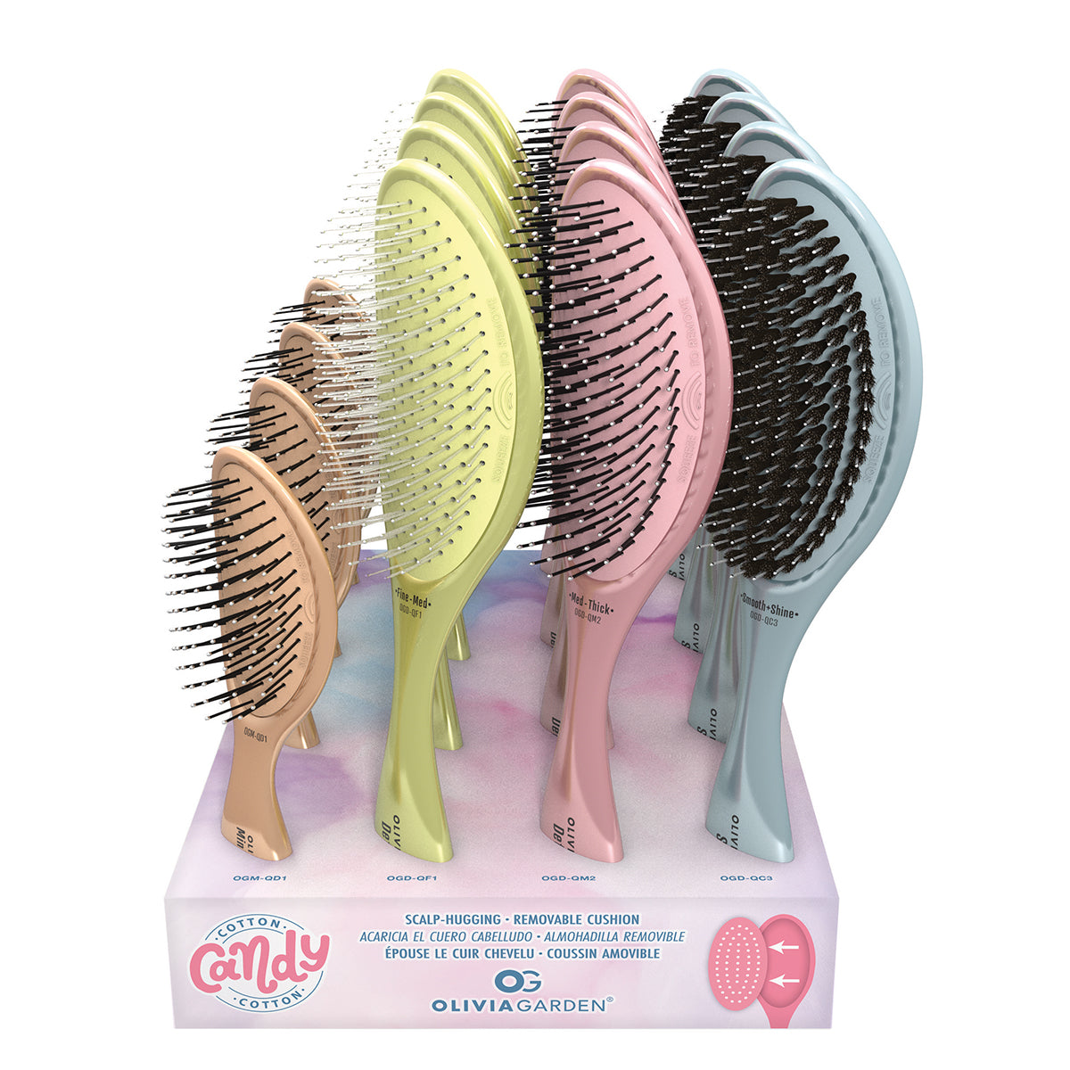 Olivia Garden Cotton Candy Brush, 16 Piece Display