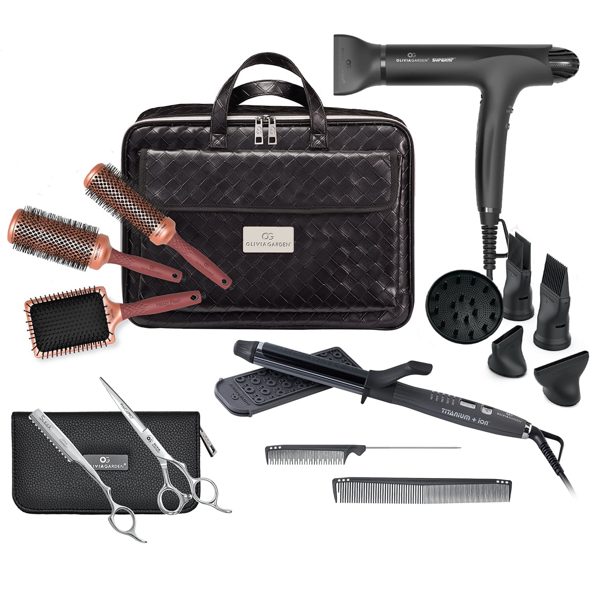 Olivia Garden OG Master Stylist Kit (Black Dryer)