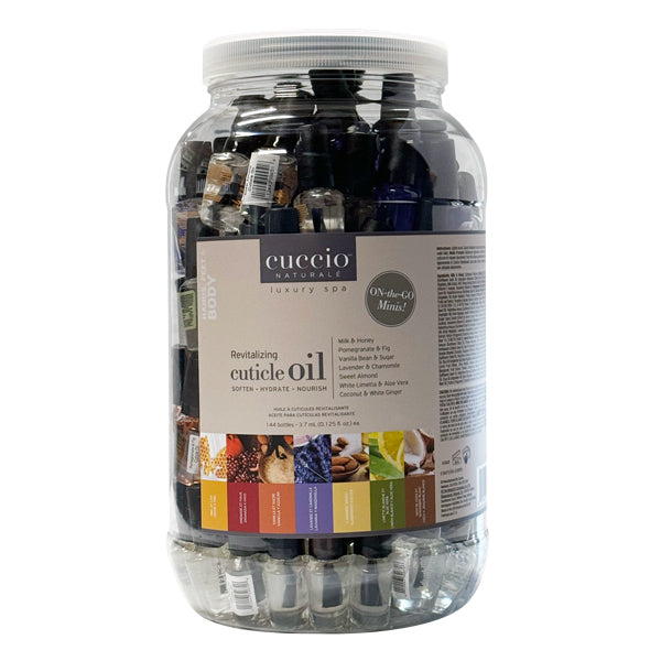 Cuccio Naturale Revitalizing Cuticle Oil .125 oz, 144 Piece Tub