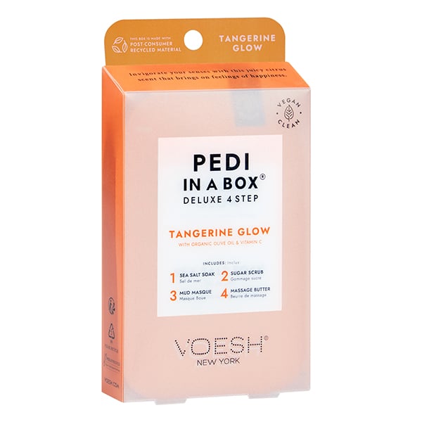 Voesh Tangerine Glow Pedi in a Box Deluxe (4 Step Kit)